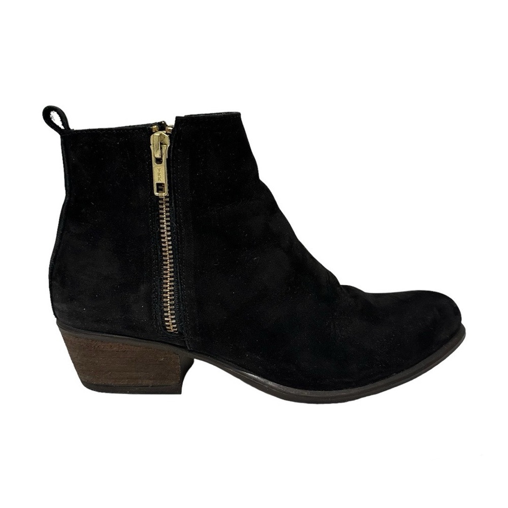 Steve Madden Neovista Suede Double Zip Ankle Boots, Black Size 7.5